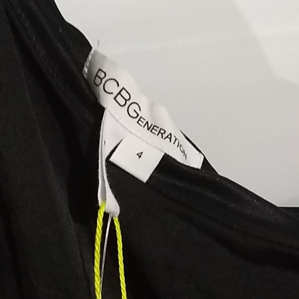 BCBGeneration Black One Shoulder Dress Size 4 NWT - Picture 6 of 8